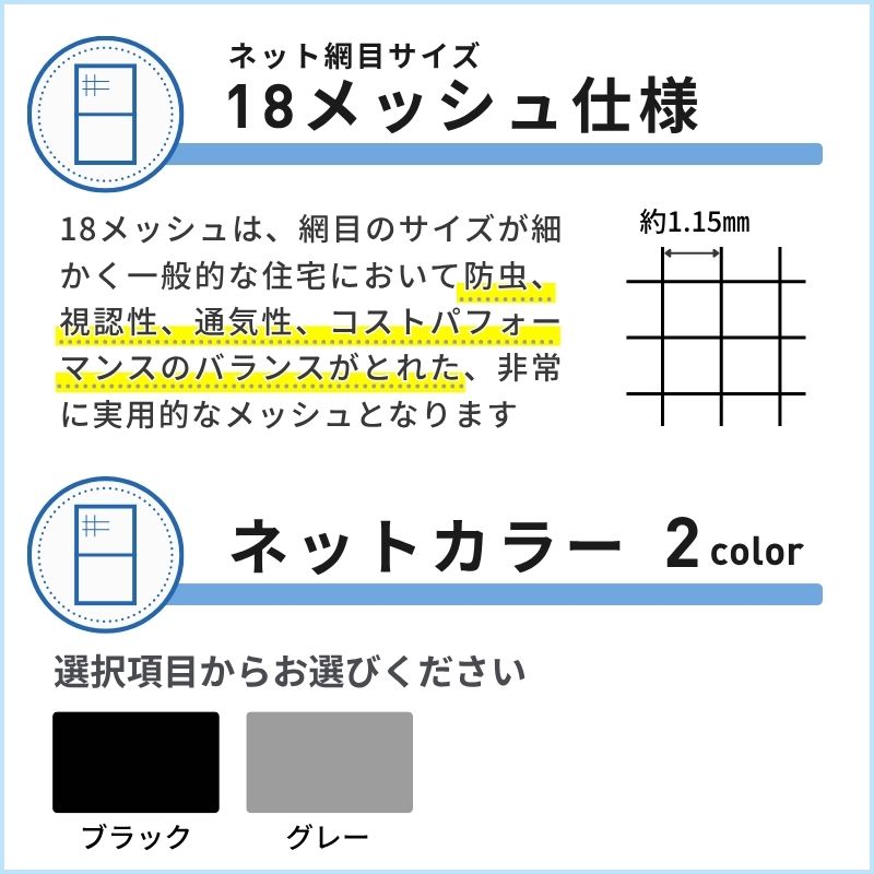 かんたん網戸 幅W691~790mm 高さH841~890mm 引き違い窓用 可動網戸