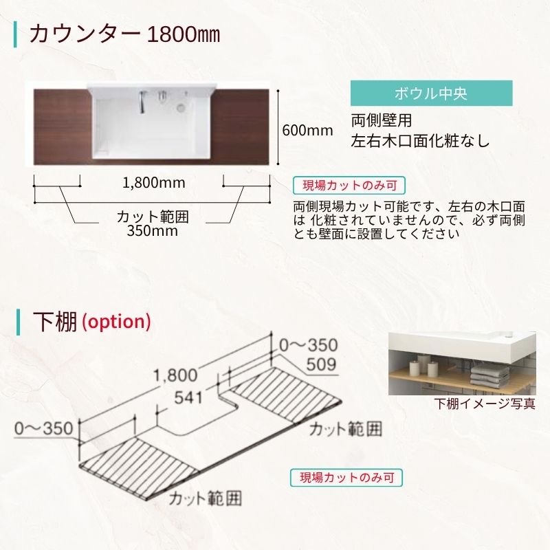 LIXIL（リクシル） 洗面化粧台 カスタムバニティ カウンター間口1100