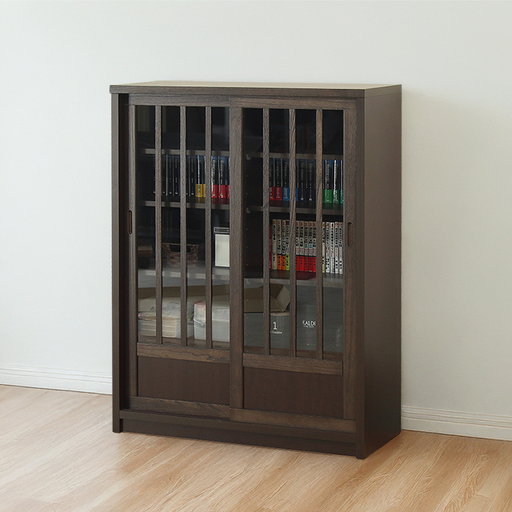 キャビネット サイドボード 収納棚 完成品 引き戸 幅90cm 扉付き