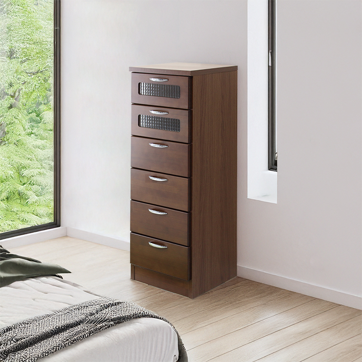 タンス チェスト スリムチェスト 完成品 幅40cm 6段 スリム 木製 縦長
