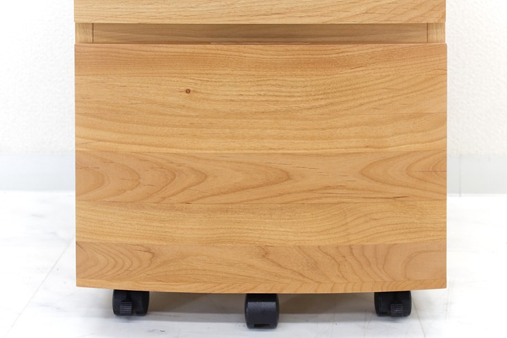 デスクワゴン 完成品 木製 アルダー 国産品 日本製 ナチュラル