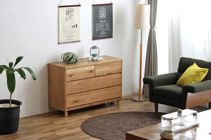 チェスト タンス ローチェスト 完成品 幅110cm 3段 おしゃれ 木製 北欧