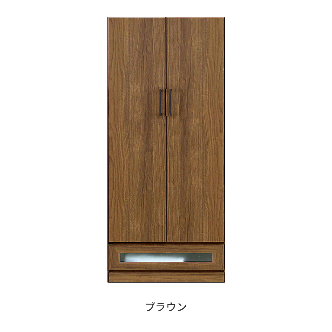 ワードローブ クローゼット 洋服タンス 完成品 幅80cm 収納 木製 引き出し付き 北欧風 おしゃれの画像