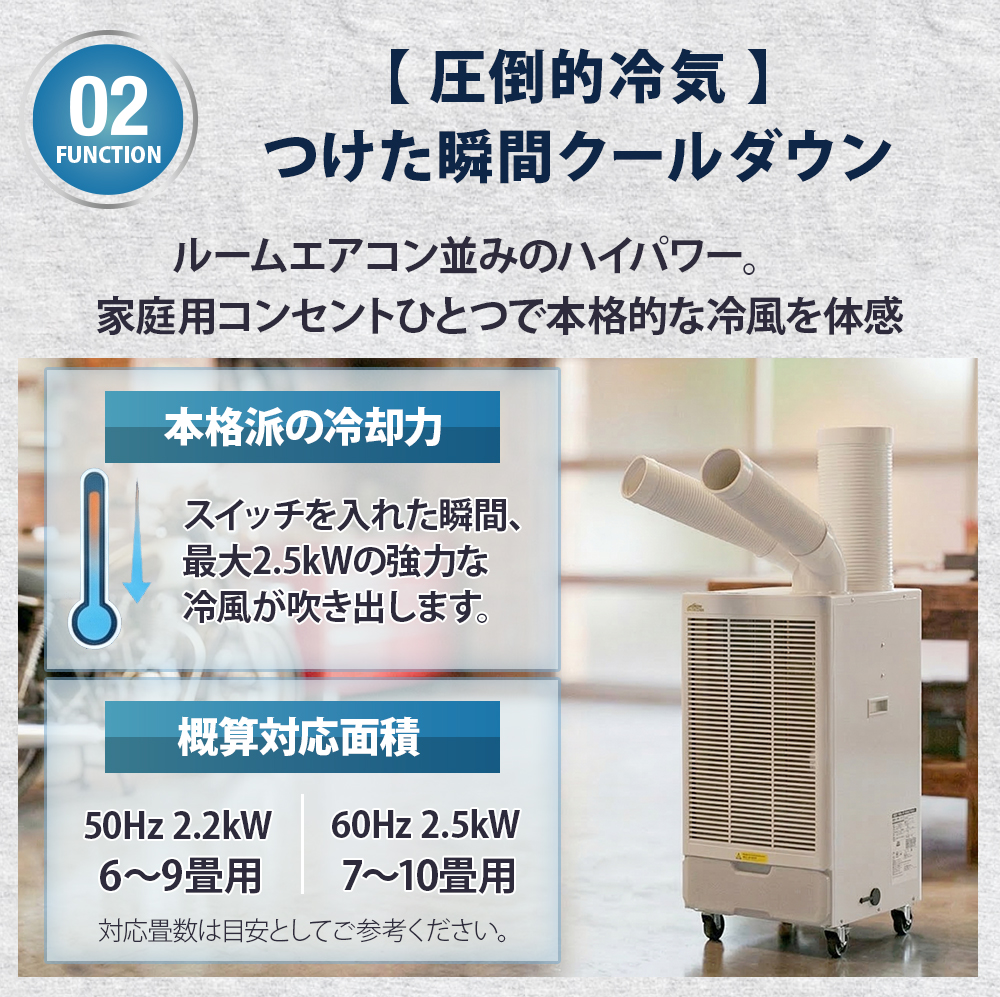 スポットクーラー 業務用 工事不要 ツインダクト Y字ダクト 2本ダクト