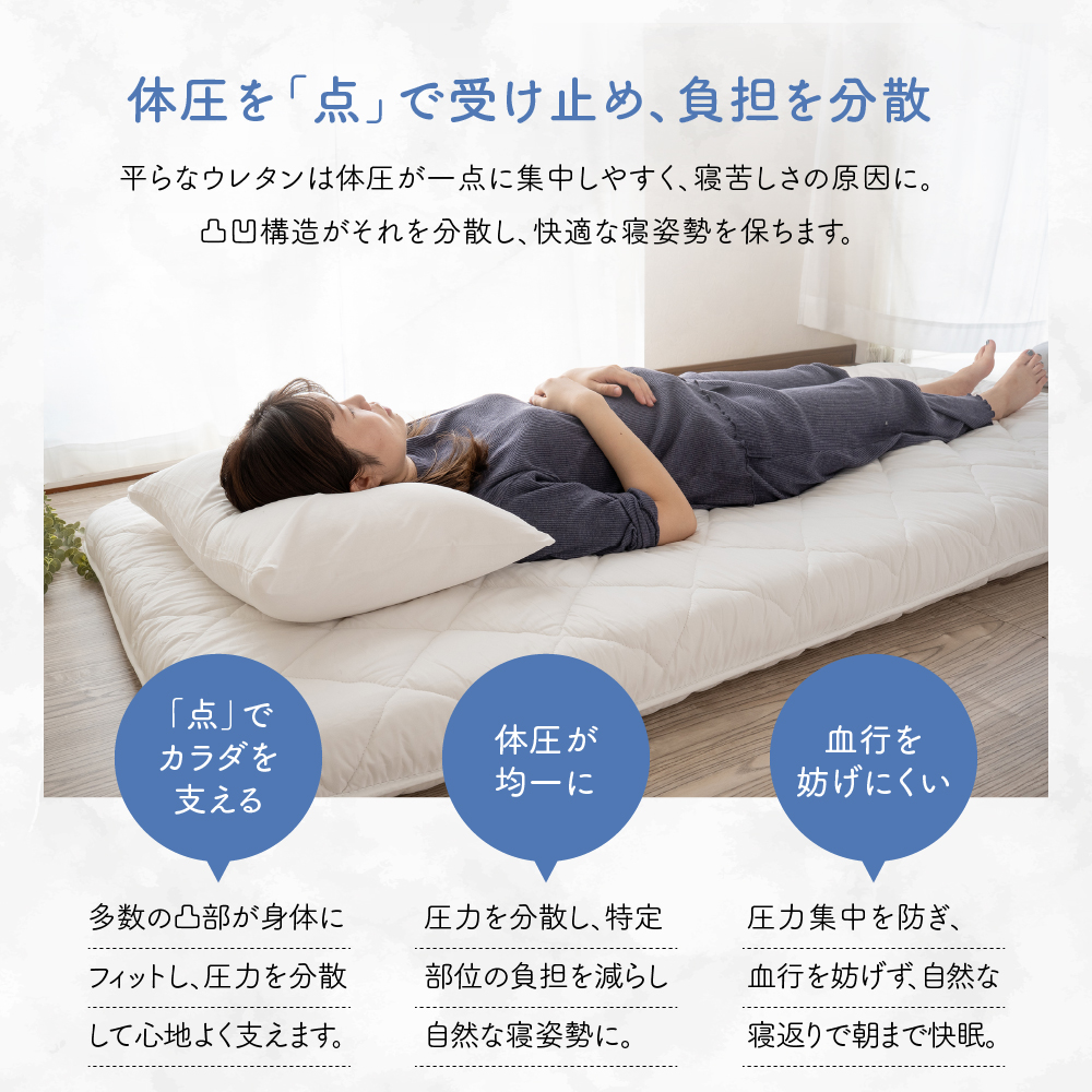 敷き布団 日本製 極厚 シングル 厚さ12cm 敷布団 沈まぬ安心 布団 ふとん 抗菌 防臭 防ダニ 国産 ボリューム 来客用 軽量 軽い 五層敷布団 敷ふとん 100×210cm |  | 10