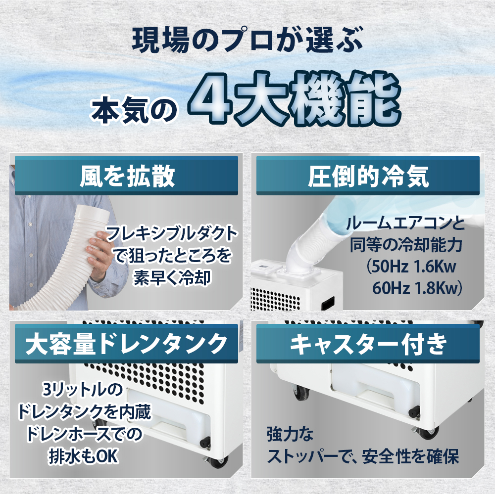 スポットクーラー 移動式エアコン ミニ スポットエアコン 工事不要
