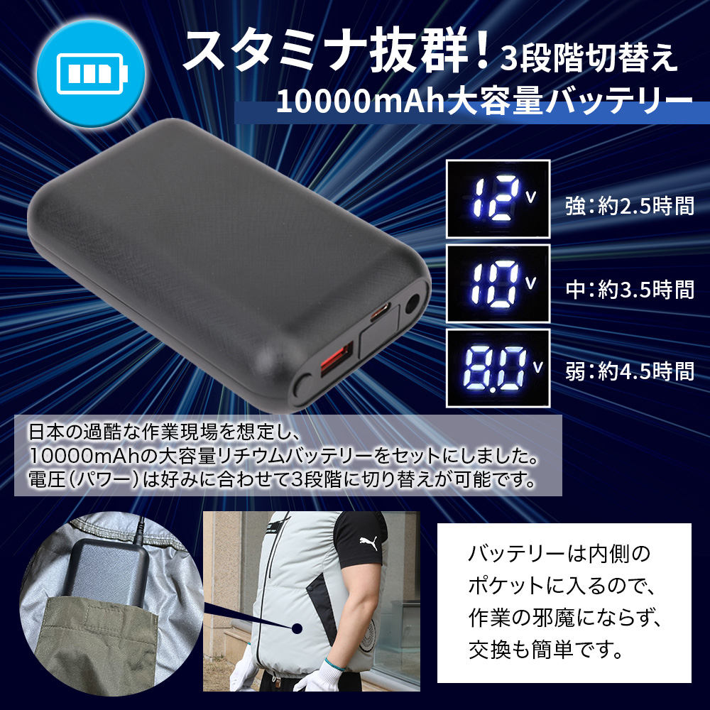 ペルチェベスト バッテリー ファン付き Lサイズ ドリームスポット ファン付きベスト ペルチェ冷却 ミニエアコン搭載