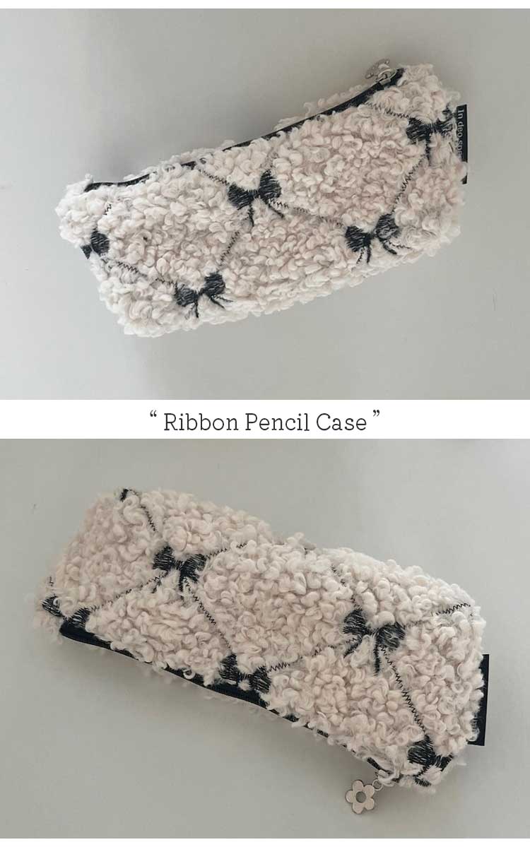 リボン ペンケース 筆箱 ポーチ モコモコ ファスナー 使いやすい in deo speramus インデオスぺラムス Ribbon Pencil Case おしゃれ かわいい 235344444 ACC｜drescco｜02