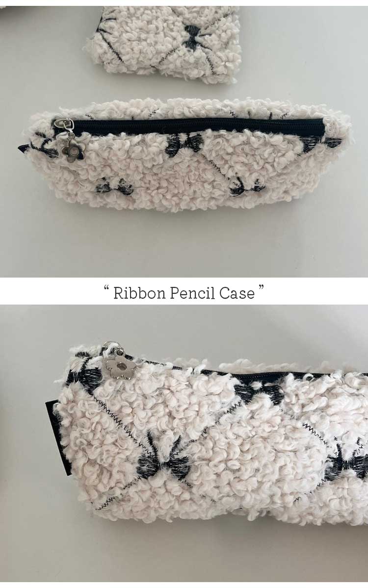 リボン ペンケース 筆箱 ポーチ モコモコ ファスナー 使いやすい in deo speramus インデオスぺラムス Ribbon Pencil Case おしゃれ かわいい 235344444 ACC｜drescco｜03