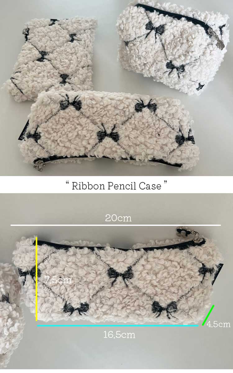 リボン ペンケース 筆箱 ポーチ モコモコ ファスナー 使いやすい in deo speramus インデオスぺラムス Ribbon Pencil Case おしゃれ かわいい 235344444 ACC｜drescco｜04