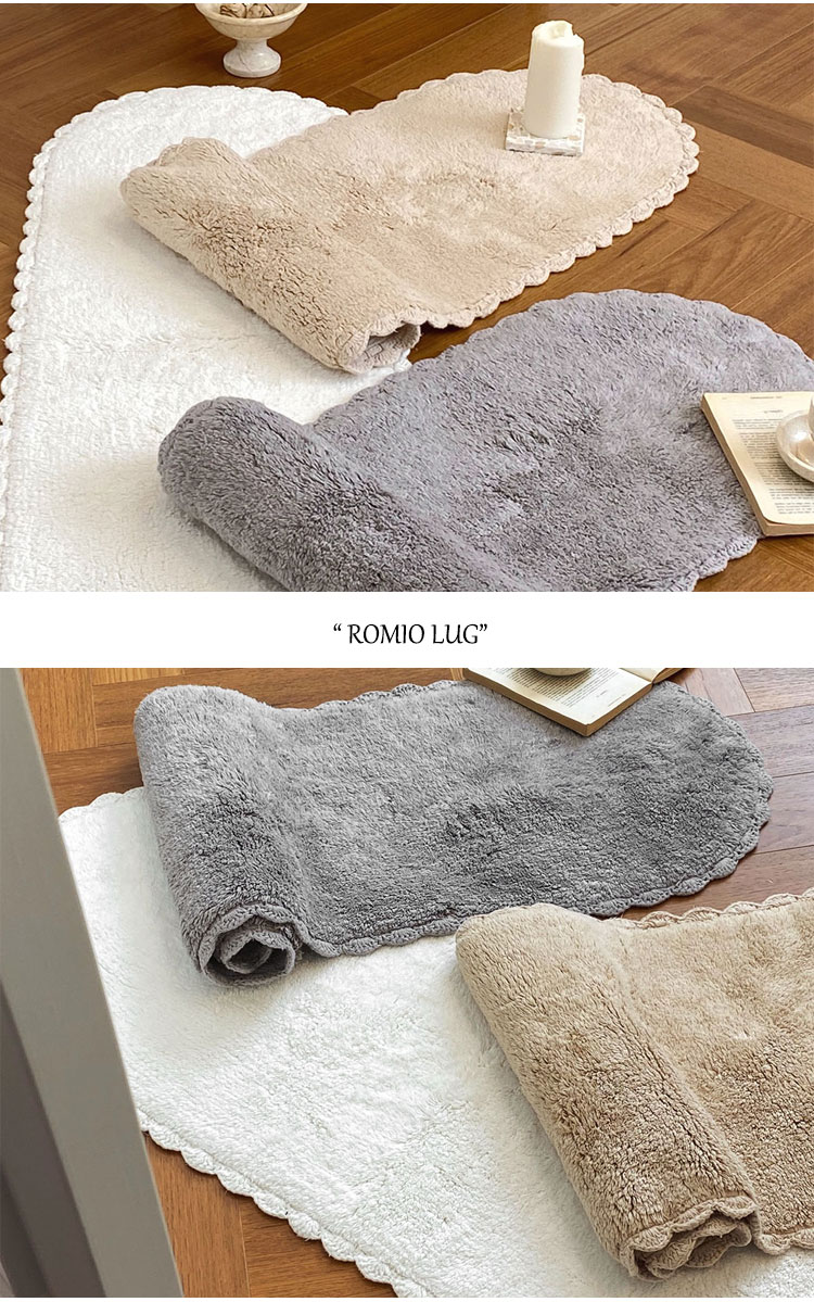 シェアルーム マット SHAREROOM ROMIO LUG ロミオラグ WHITE ホワイト BEIGE ベージュ GRAY グレー 40cm×120cm 韓国雑貨 ACC｜drescco｜02