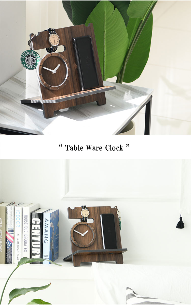 タイムデコ 置き時計 TIMEDECO 正規販売店 Table Ware Clock インテリア テーブルウェア 卓上時計 ウォルナット おしゃれ インテリア雑貨 韓国雑貨 3375917 ACC｜drescco｜02