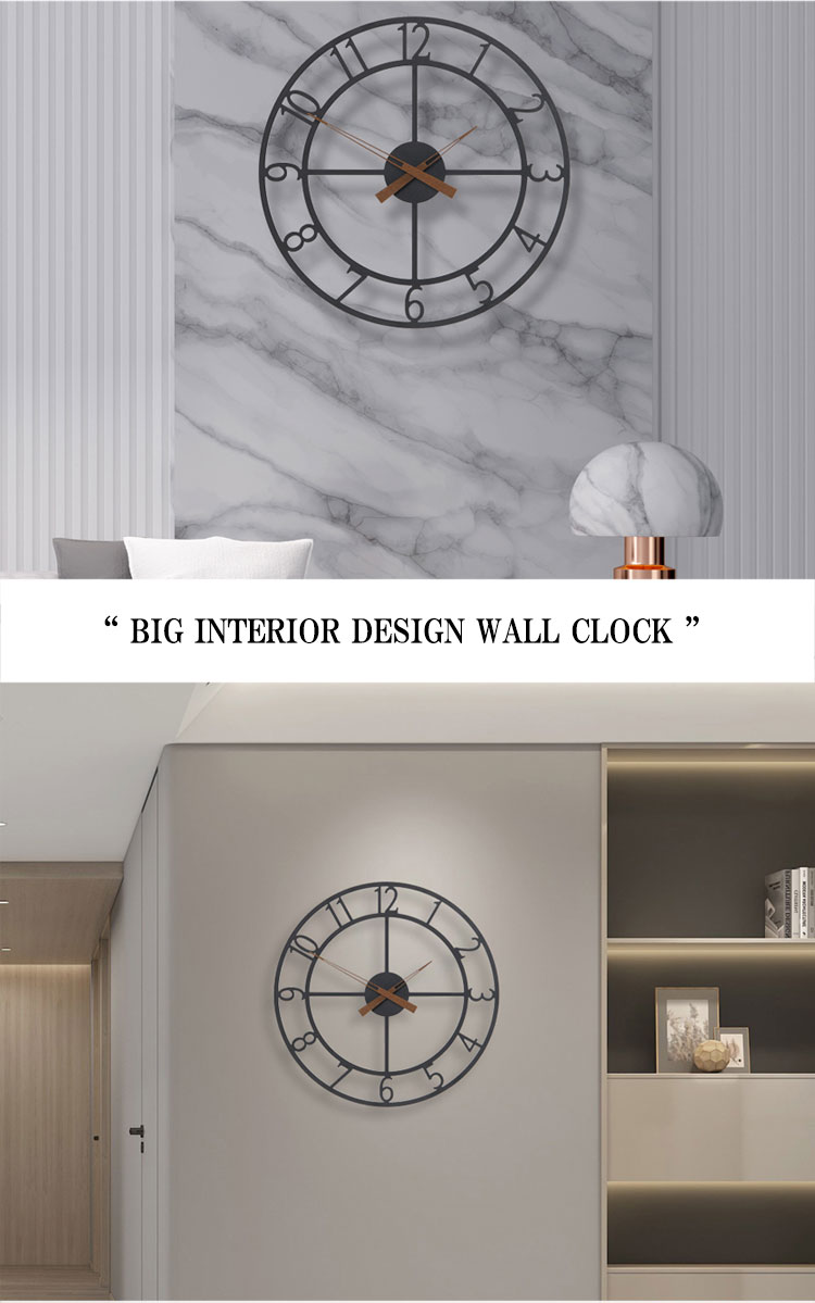 タイムデコ 掛け時計 TIMEDECO 正規販売店 BIG INTERIOR DESIGN WALL CLOCK ビッグ インテリア デザイン ウォール クロック 55cm 大型 Black 4464074 ACC｜drescco｜03