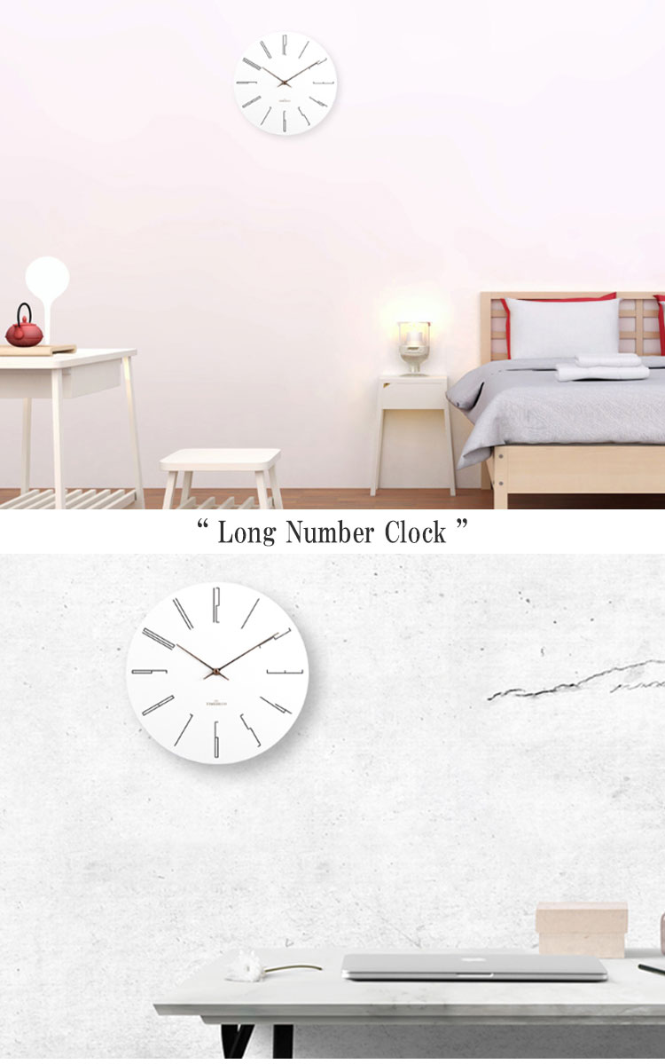 タイムデコ ノイズレス 掛け時計 TIMEDECO 正規販売店 Long Number Clock ロング ナンバー クロック WHITE ホワイト Timedeco10 ACC｜drescco｜02