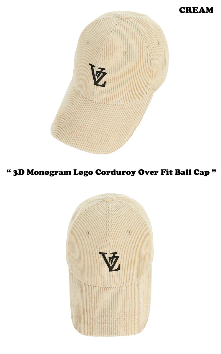 バザール キャップ VARZAR 正規販売店 3D Monogram Logo Corduroy Over Fit Ball Cap CREAM クリーム BROWN ブラウン BLACK ブラック varzar550/1/2 ACC｜drescco｜02