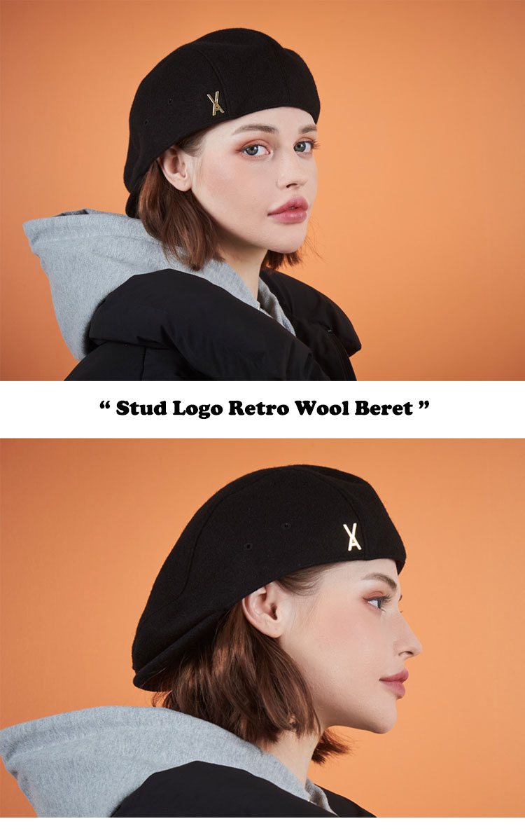 バザール ハンチング VARZAR 正規販売店 Stud Logo Retro Wool Beret