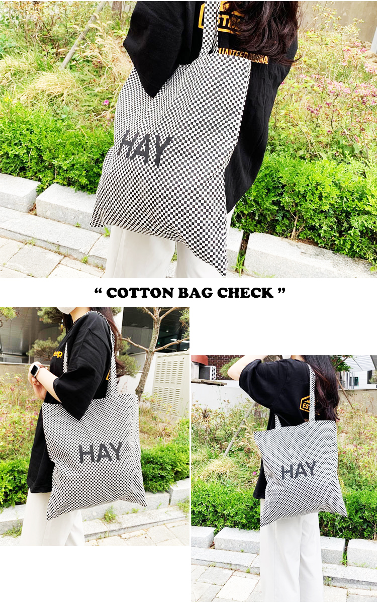 【即納】ヘイ トートバッグ HAY メンズ レディース COTTON BAG CHECK コットンバッグ チェック Check チェック色  700175 バッグ