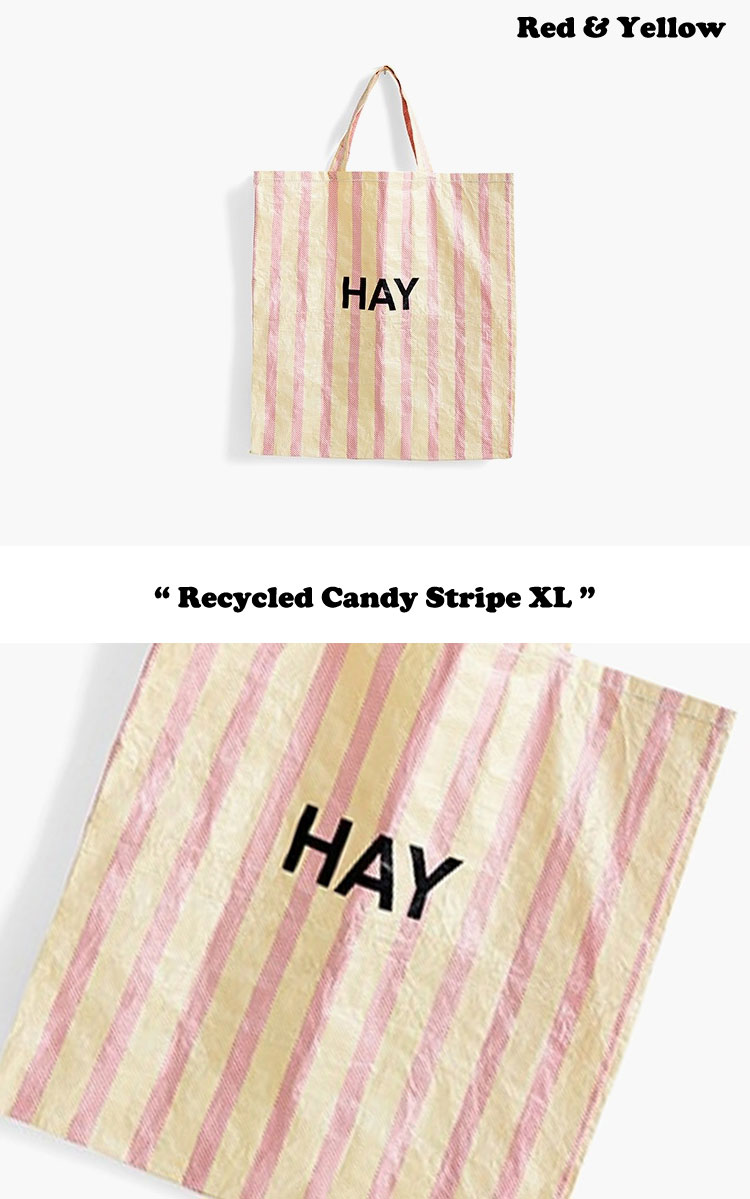 ヘイ トートバッグ HAY レディース Recycled Candy Stripe XL リサイクル キャンディー ストライプ Red Yellow Multi 2141651 2141634 バッグ｜drescco｜02