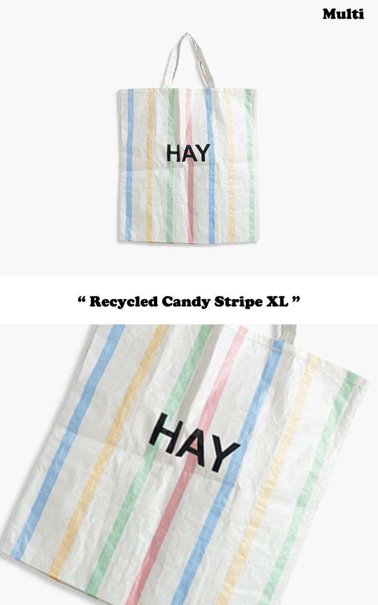ヘイ トートバッグ HAY レディース Recycled Candy Stripe XL リサイクル キャンディー ストライプ Red Yellow Multi 2141651 2141634 バッグ｜drescco｜03