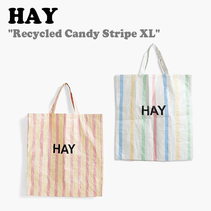 ヘイ トートバッグ HAY レディース Recycled Candy Stripe XL リサイクル キャンディー ストライプ Red Yellow Multi 2141651 2141634 バッグ｜drescco