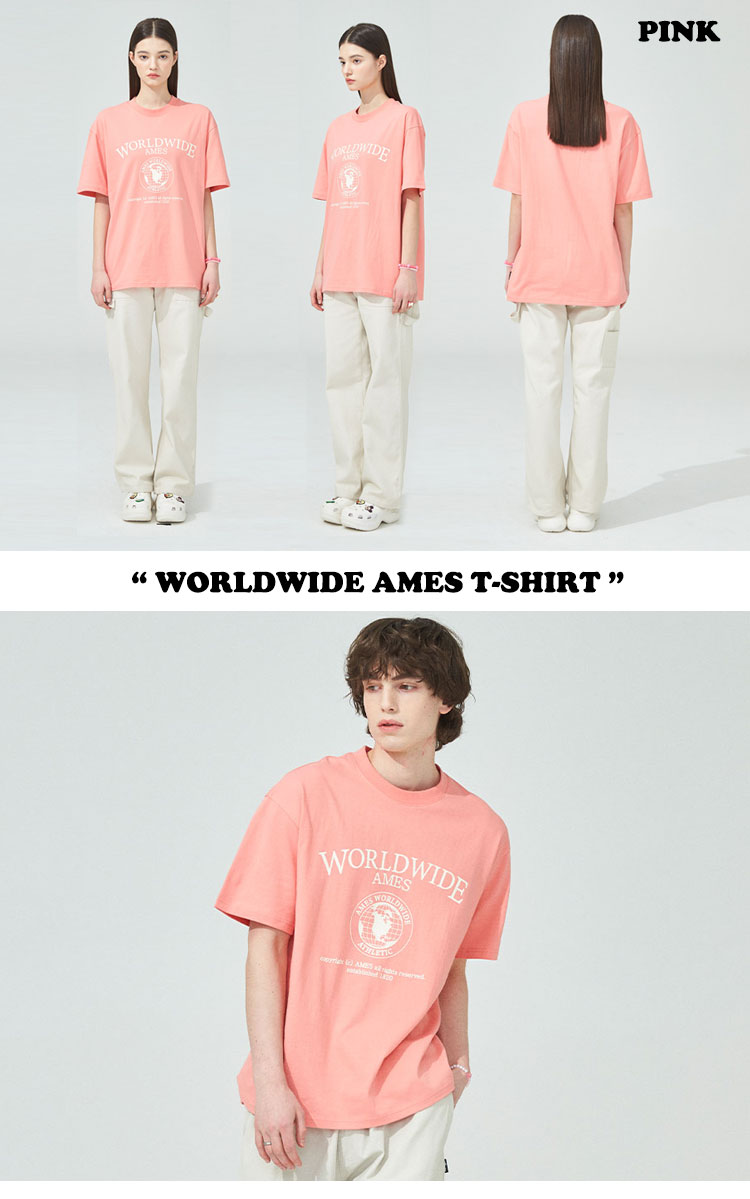 アメス ワールドワイド 半袖Tシャツ Ames Worldwide 正規販売店 WORLDWIDE AMES T-SHIRT ワールドワイドアメス Tシャツ 全4色 22SPTP07PK/WH/GY/NV ウェア｜drescco｜02