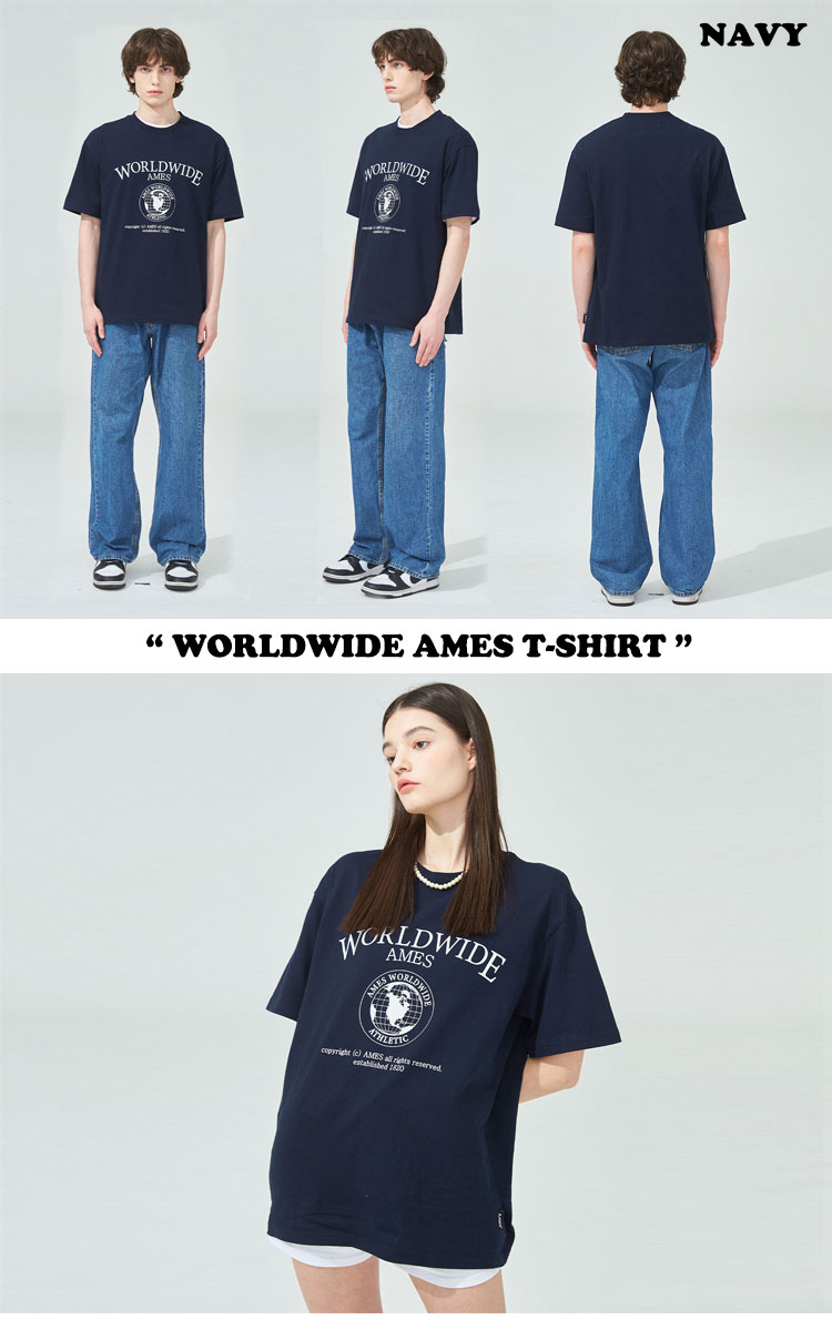 アメス ワールドワイド 半袖Tシャツ Ames Worldwide 正規販売店 WORLDWIDE AMES T-SHIRT ワールドワイドアメス Tシャツ 全4色 22SPTP07PK/WH/GY/NV ウェア｜drescco｜03