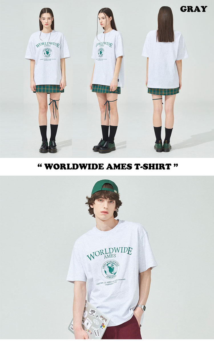 アメス ワールドワイド 半袖Tシャツ Ames Worldwide 正規販売店 WORLDWIDE AMES T-SHIRT ワールドワイドアメス Tシャツ 全4色 22SPTP07PK/WH/GY/NV ウェア｜drescco｜04