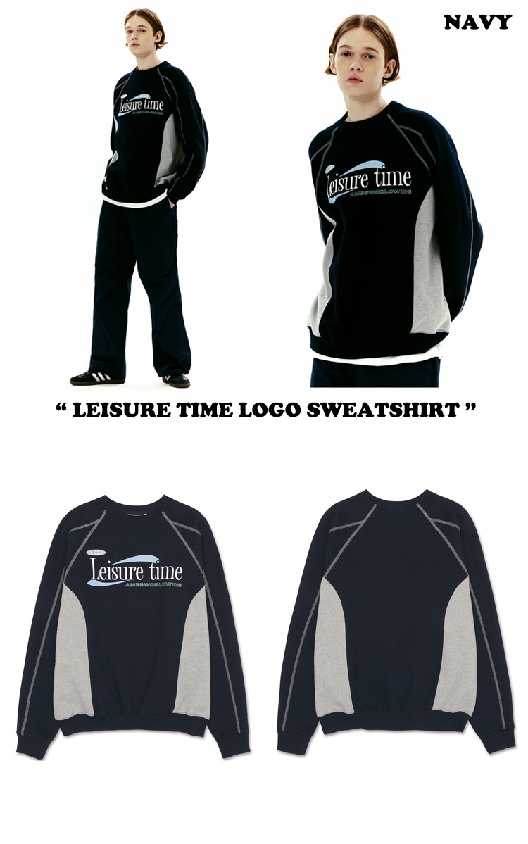 アメス ワールドワイド トレーナー Ames Worldwide 正規販売店 LEISURE TIME LOGO SWEATSHIRT レジャー  タイム ロゴ スウェットシャツ 全2色 AM2DSUM441A ウェア