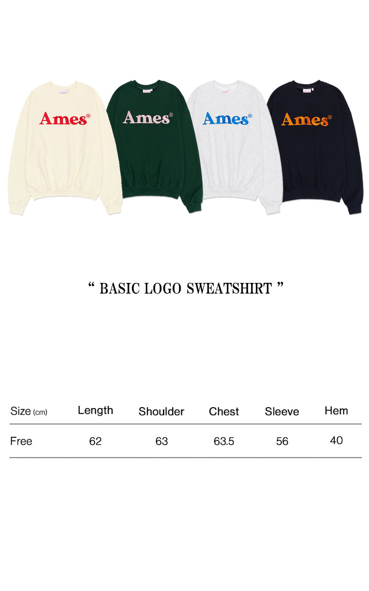 アメス ワールドワイド トレーナー Ames Worldwide 正規販売店 BASIC LOGO SWEATSHIRT ベーシック ロゴ スウェットシャツ 全4色 AM2DFUM447A ウェア｜drescco｜08