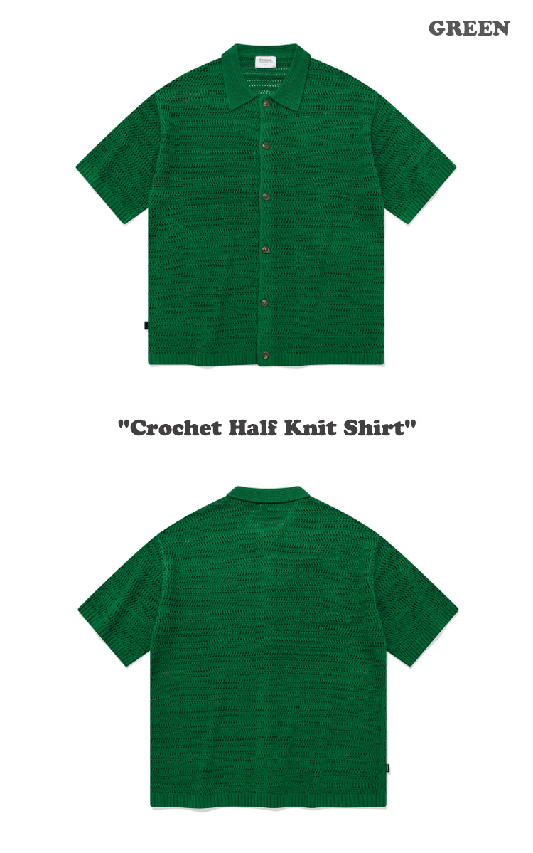 カバーナット 半袖シャツ COVERNAT Crochet Half Knit Shirt クロッシェ ハーフ ニット シャツ 全2色 CO2302KT09IV/GN ウェア｜drescco｜03