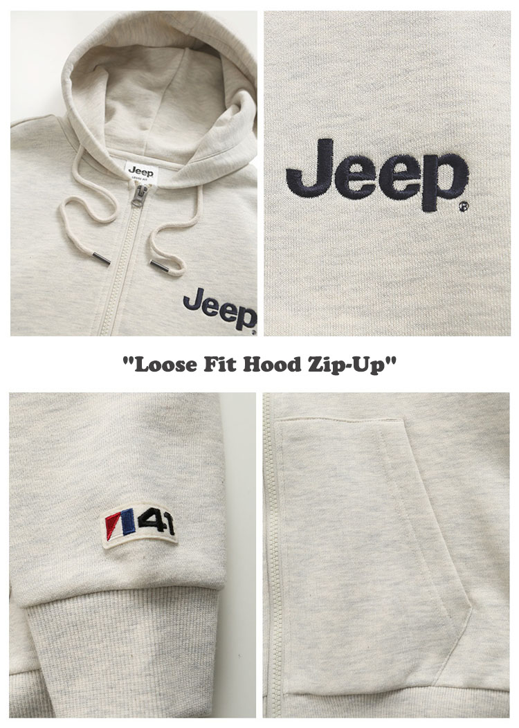 ジープ パーカー Jeep メンズ レディース Loose Fit Hood Zip-Up　ルーズ フィット フード ジップーアップ 全4色 JN5TZU011KH/MG/BK/MI ウェア｜drescco｜06