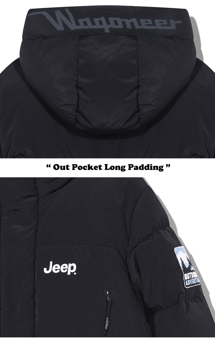 ジープ ダウン Jeep メンズ レディース Out Pocket Long Padding アウト ポケット ロング パディング 全3色 JO4JPU415BK/LE/DG ウェア｜drescco｜06