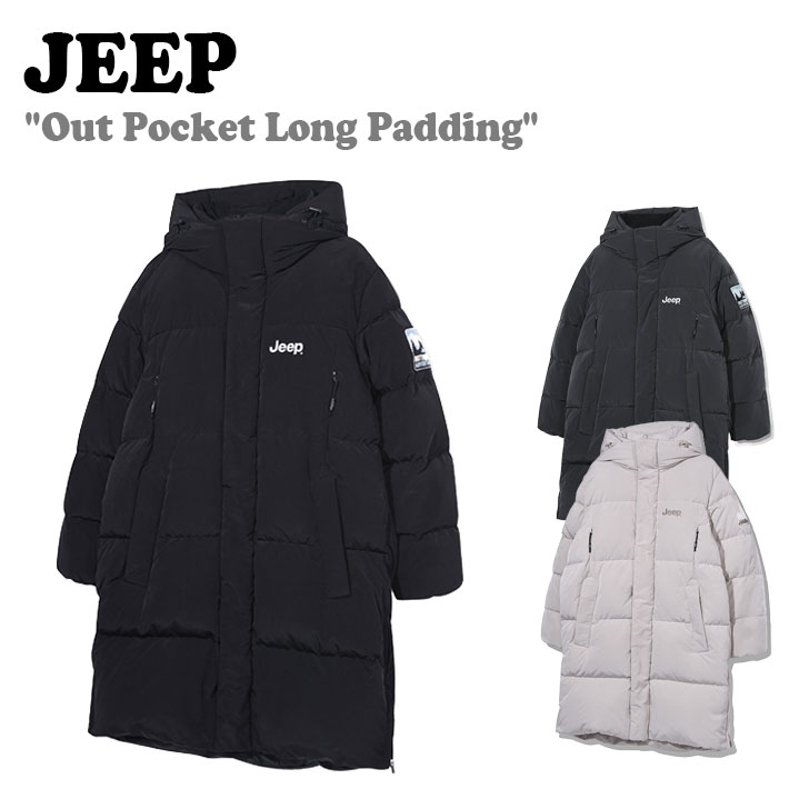 ジープ ダウン Jeep メンズ レディース Out Pocket Long Padding アウト ポケット ロング パディング 全3色 JO4JPU415BK/LE/DG ウェア｜drescco