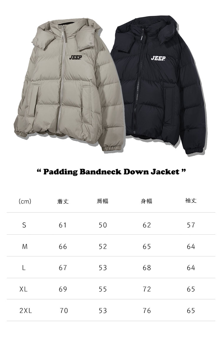 ジープ ダウンジャケット Jeep Padding Bandneck Down Jacket ぺディン バンドネック ダウン ジャケット BLACK BEIGE JO4JPU491BK/BE ウェア｜drescco｜08