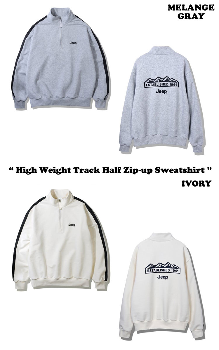ジープ トレーナー Jeep メンズ レディース High Weight Track Half Zip-up Sweatshirt 全4色 JP5TSU832MG/BK/MW/IV ウェア｜drescco｜02