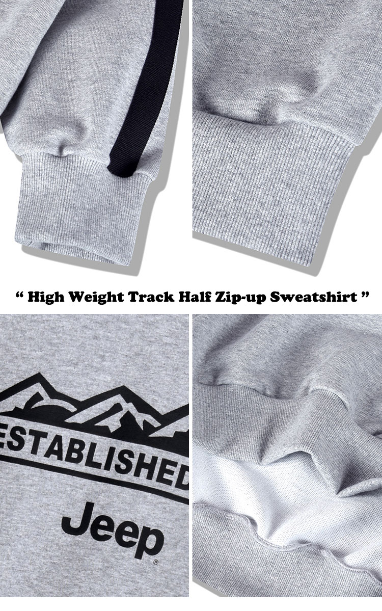 ジープ トレーナー Jeep メンズ レディース High Weight Track Half Zip-up Sweatshirt 全4色 JP5TSU832MG/BK/MW/IV ウェア｜drescco｜05