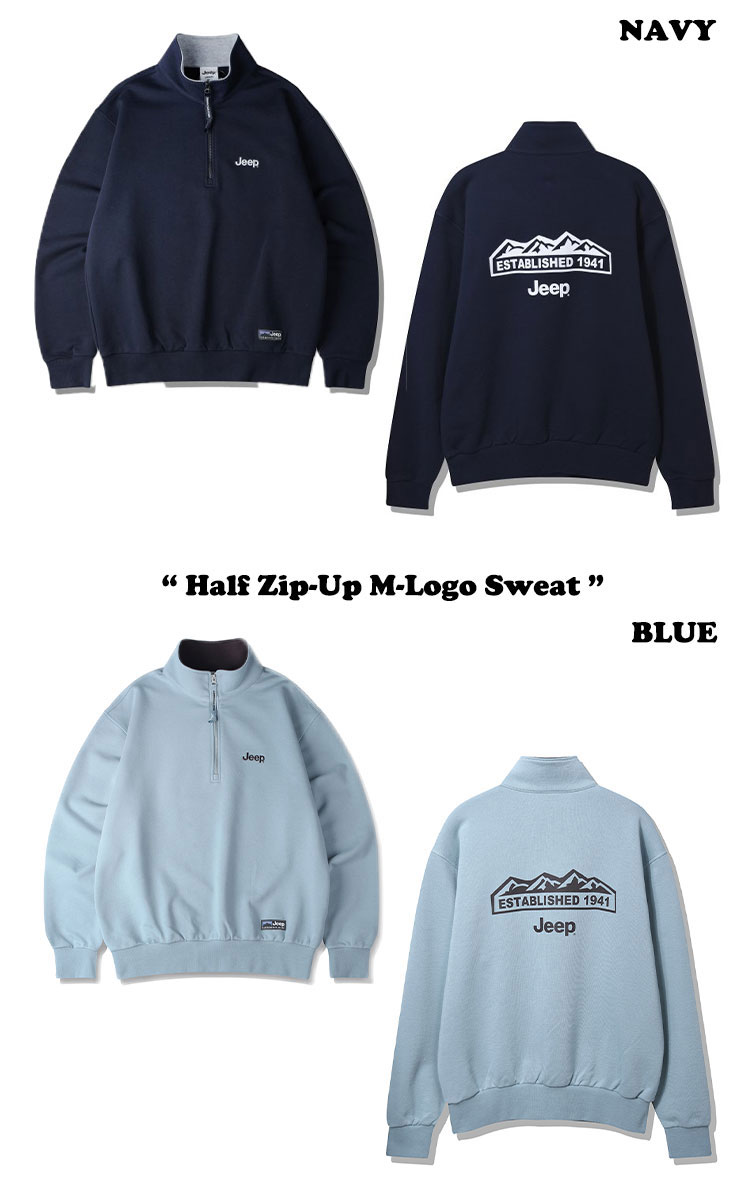 ジープ トレーナー Jeep メンズ レディース Half Zip-Up M-Logo Sweat ハーフ ジップアップ Mロゴ スウェット 全6色 JP5TSU839DA/LP/SB/LR/MW/BK ウェア｜drescco｜04