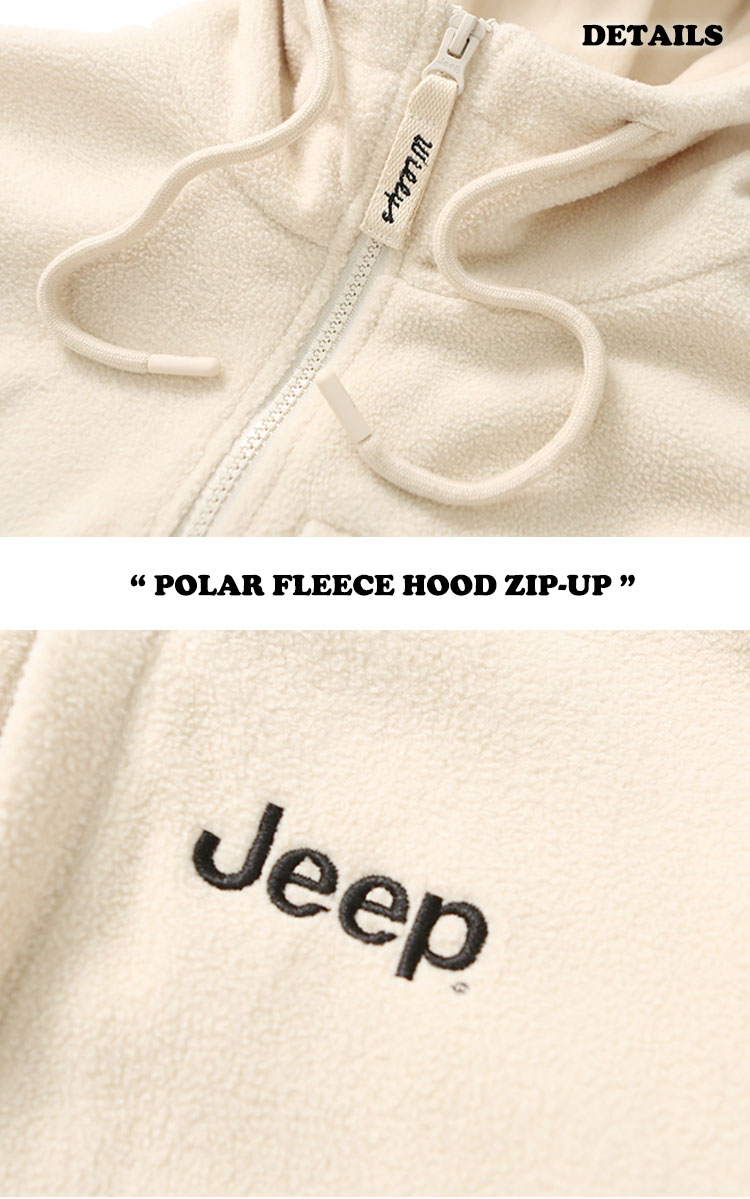 ジープ アウター Jeep 男の子 女の子 POLAR FLEECE HOOD ZIP-UP ポーラー フリース フード ジップアップ 全2色 KM4TZU199BK/IV ウェア｜drescco｜03