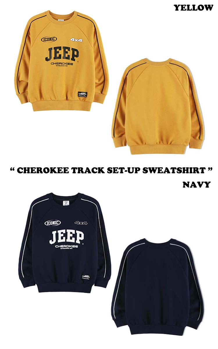 ジープ トレーナー Jeep CHEROKEE TRACK SET-UP SWEATSHIRT チェロキー トラック セットアップスウェットシャツ 全4色 KP5TSU803BK/MW/NA/YE ウェア｜drescco｜02