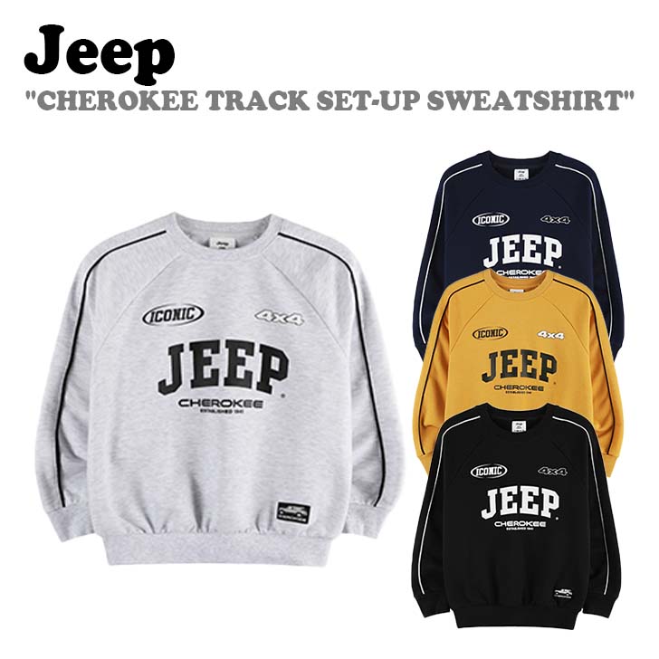 ジープ トレーナー Jeep CHEROKEE TRACK SET-UP SWEATSHIRT チェロキー トラック セットアップスウェットシャツ 全4色 KP5TSU803BK/MW/NA/YE ウェア｜drescco