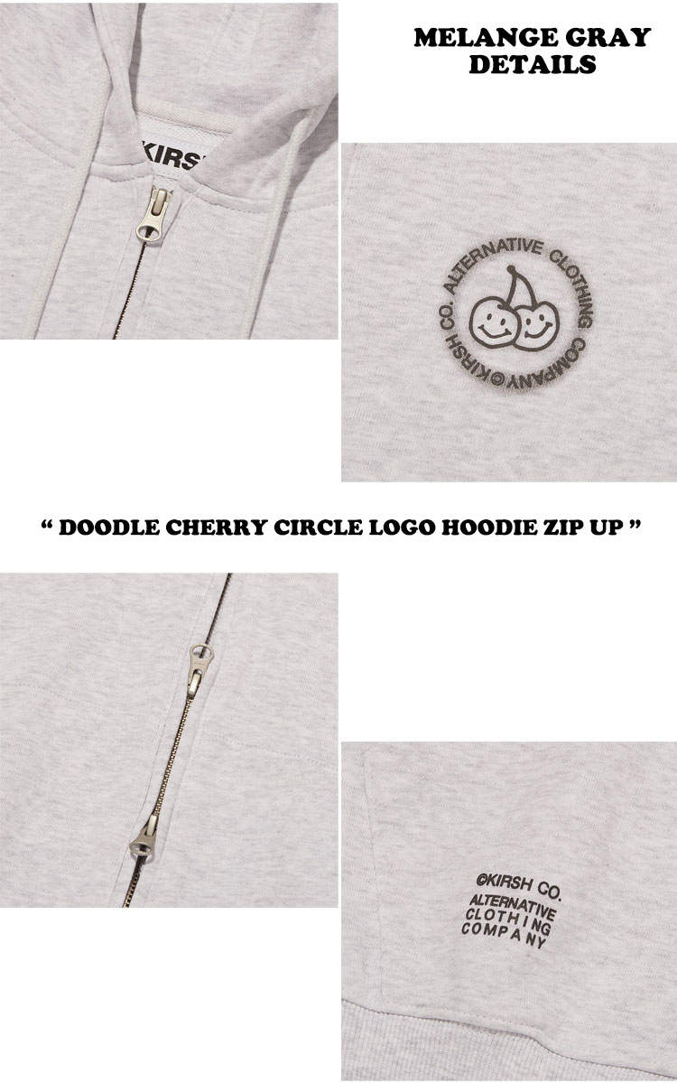 キルシー パーカ KIRSH 正規販売店 DOODLE CHERRY CIRCLE LOGO HOODIE ZIP UP 全4色  KDRSCJJ521M ウェア