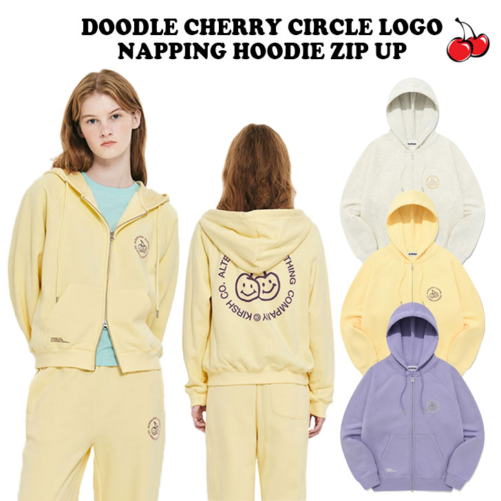 キルシー パーカー 韓国 KIRSH 正規販売店 DOODLE CHERRY CIRCLE LOGO