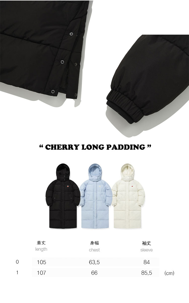 キルシー ダウン KIRSH 正規販売店 レディース CHERRY LONG PADDING チェリー ロング ペディン IVORY アイボリー  SKY スカイ BLACK ブラック KKRWCPD502E ウェア