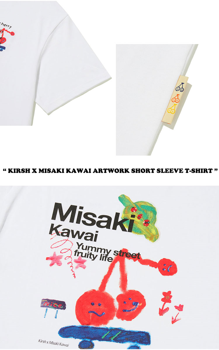 キルシー Tシャツ KIRSH 正規販売店 KIRSH X MISAKI KAWAI SHORT SLEEVE T-SHIRT 河井美咲 アートワーク ショート スリーブ WHITE KLRFCTS570M 半袖 ウェア｜drescco｜07