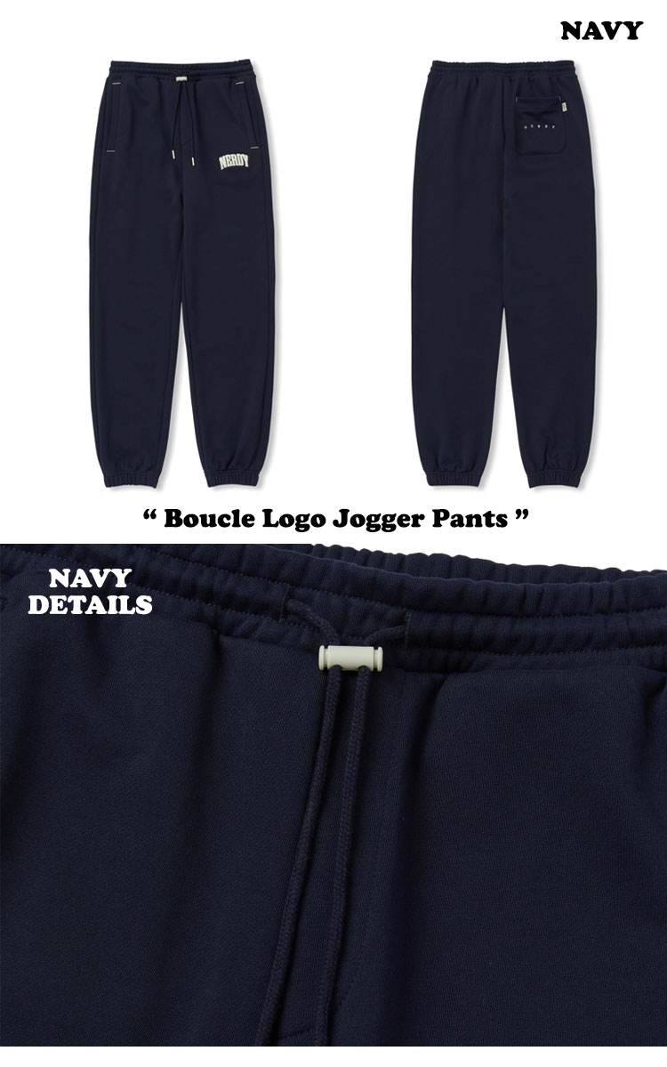ノルディ パンツ NERDY Boucle Logo Jogger Pants ブークル ロゴ ジョガーパンツ IVORY アイボリー BLACK ブラック NAVY ネイビー ノルディー ウェア｜drescco｜03