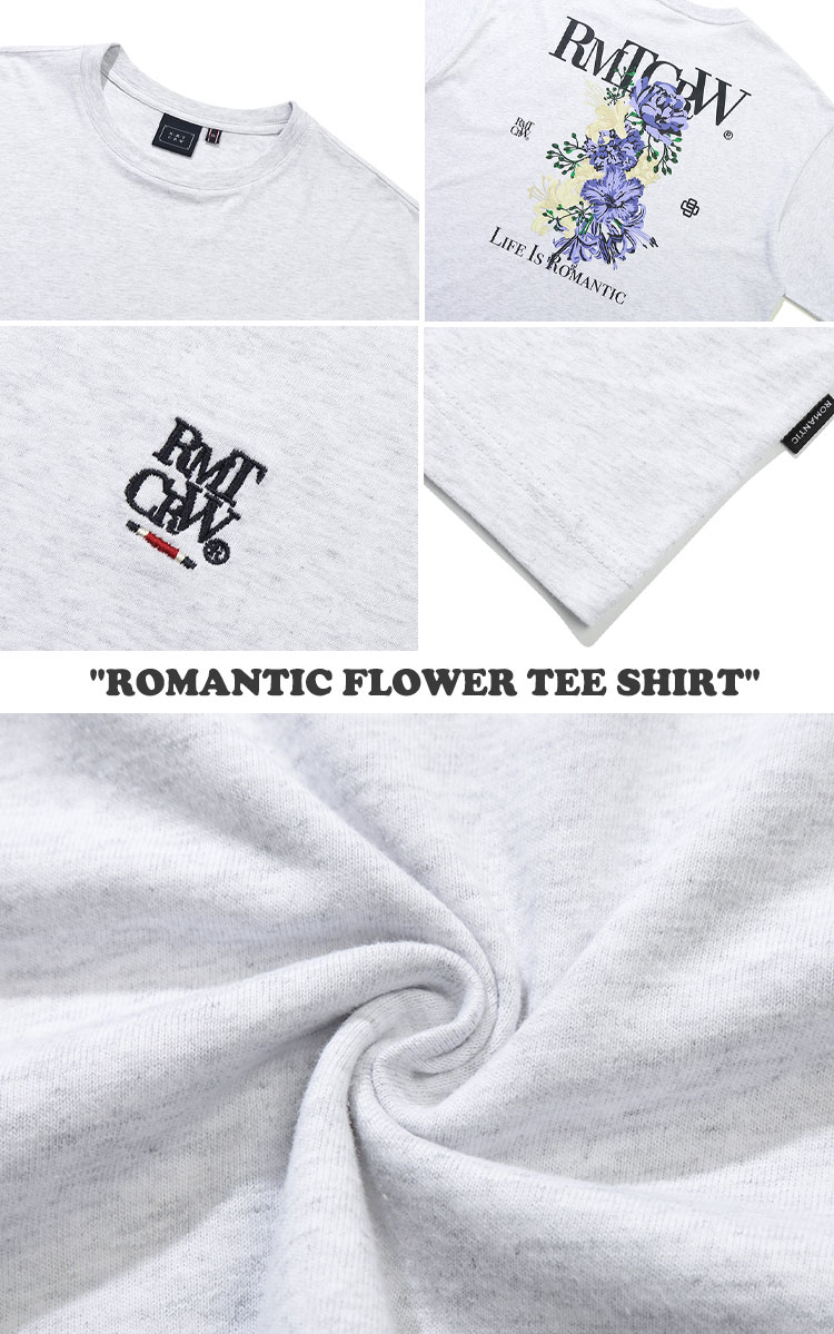 ロマンティッククラウン 半袖Tシャツ ROMANTIC CROWN 正規販売店 ROMANTIC FLOWER TEE SHIRT ロマンティック  フラワー Tシャツ 全2色 23RCSUTTSU014BK/LG ウェア