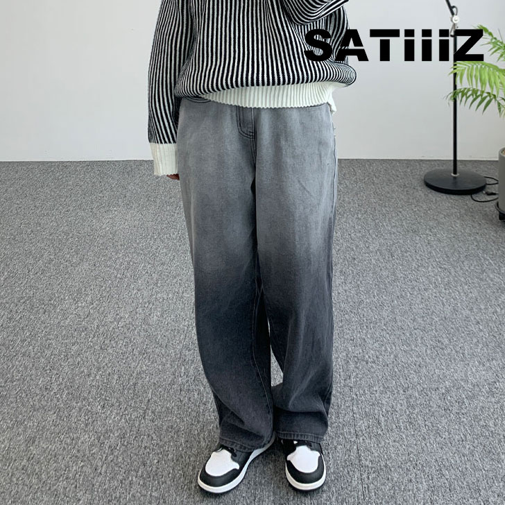 サティーズ パンツ SATIIIZ 正規販売店 Doel Gradation Denim Pants ドエル グラデーション デニムパンツ Black ブラック satiiiz3619 ウェア :ct stz23 stz3619:1WEEK