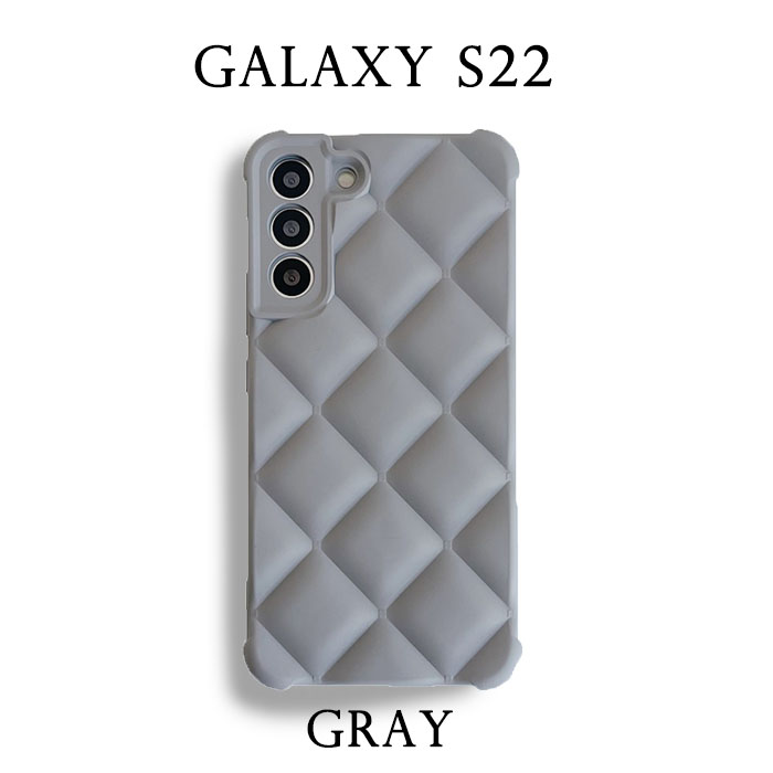 Galaxy S22 5G ケース GalaxyS22 SC-51C SCG13 キルティング ソフト TPU カバー 人気 ニュアンスカラー おしゃれ グレー 淡色 軽量 クッション スマホケース｜drescco｜04