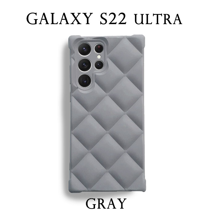 Galaxy S22 Ultra 5G ケース GalaxyS22 Ultra SC-52C SCG14 キルティング ソフト S22Ultra カバー 人気 ニュアンスカラー おしゃれ グレー 淡色 軽量 クッション｜drescco｜04