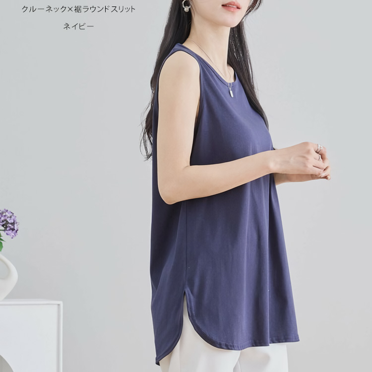トップス レディース ノースリーブ ハイネック インナー 薄手 夏